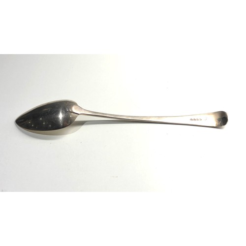 75 - George 111 silver basting spoon london 1789 by Dunkan Urquhart Naphtali Hart measures approx 30.5 cm... 