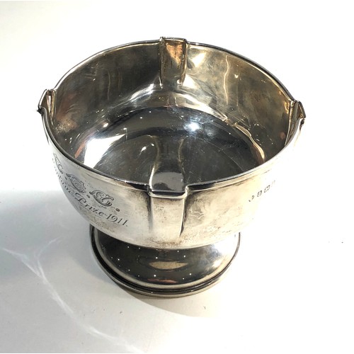 71 - Silver bowl  engraved and dated 1911 weight 160g