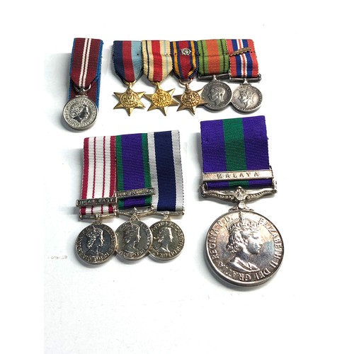 318 - ww2 miniature medals plus copy Malaya bar medal