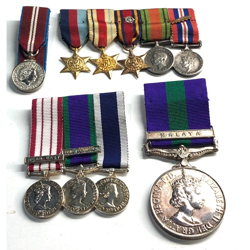 318 - ww2 miniature medals plus copy Malaya bar medal