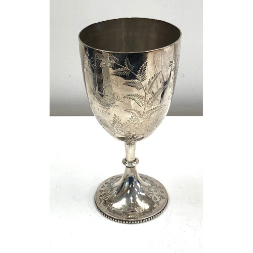 30 - Victorian silver goblet London silver hallmarks weight 208g height 20cm