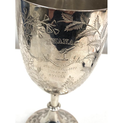 30 - Victorian silver goblet London silver hallmarks weight 208g height 20cm