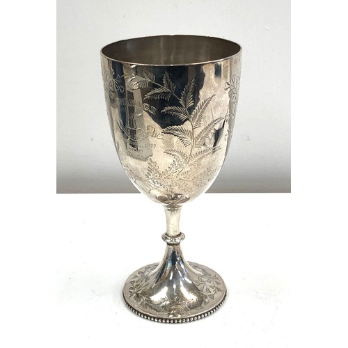 30 - Victorian silver goblet London silver hallmarks weight 208g height 20cm