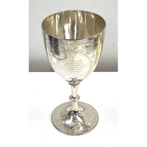 29 - Victorian silver goblet london silver hallmarks height 19.5cm weight 204g