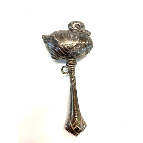 100 - Vintage novelty silver babies rattle