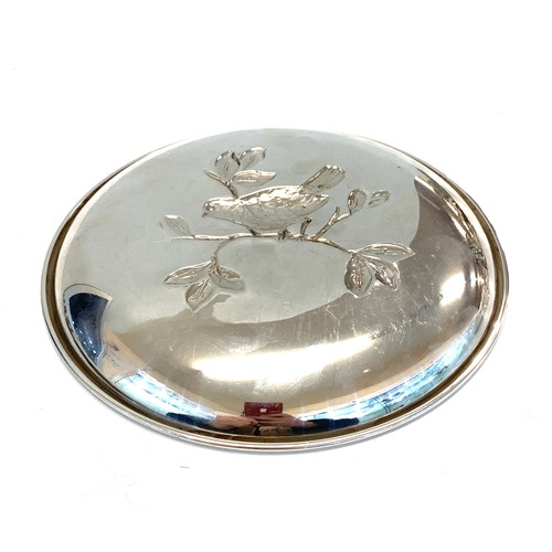 11 - Continental silver bird dish measures approx 16cm dia  hallmarked 800 weight 81g