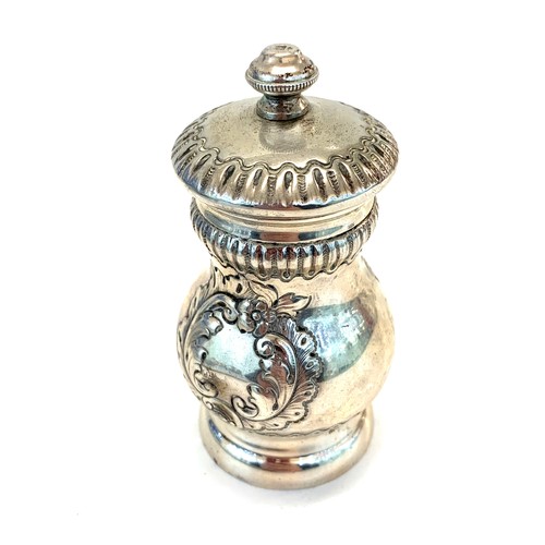 21 - Victorian silver pepper grinder London silver hallmarks height approx 9cm