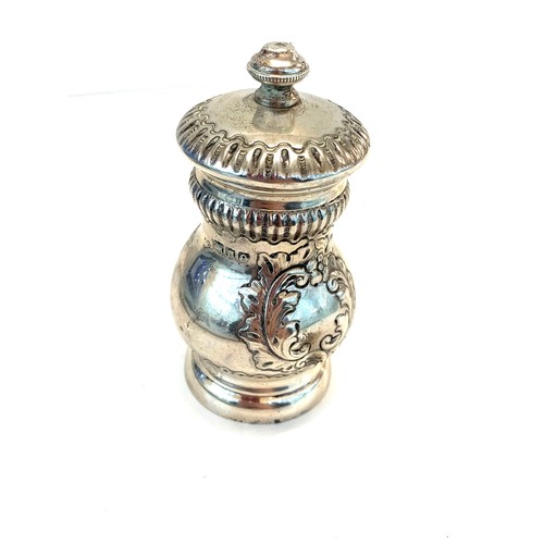 21 - Victorian silver pepper grinder London silver hallmarks height approx 9cm