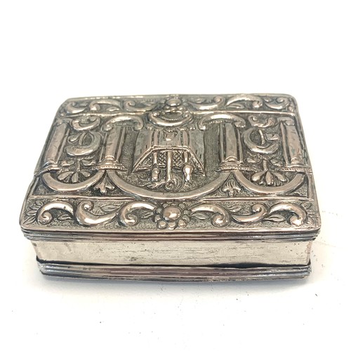 20 - Antique Persian silver 2 lidded box measures 8cm by 6cm height 2.2cm