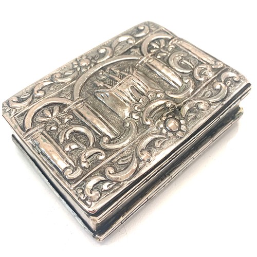 20 - Antique Persian silver 2 lidded box measures 8cm by 6cm height 2.2cm