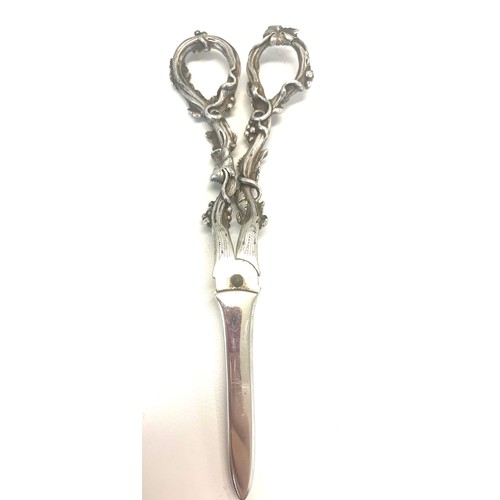 53 - Fine Victorian silver grape shears