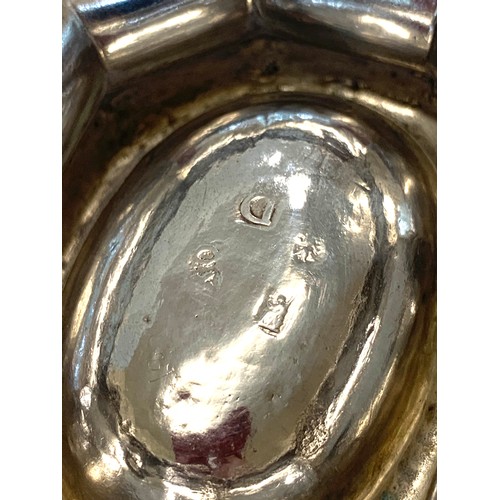 39 - Early George 1st silver salts engraved initials each measures approx 8cm by 6.4cm height 3.5 cm