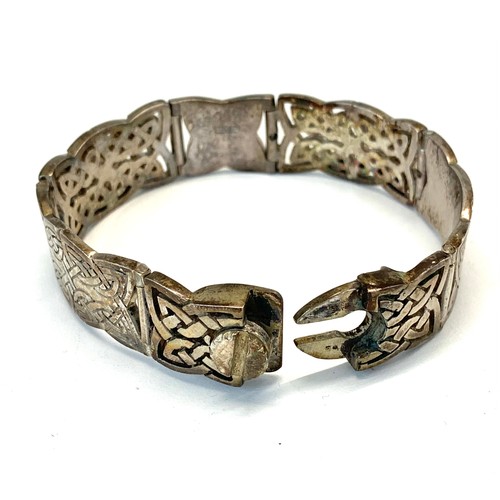 166 - Celtic silver panel bracelet