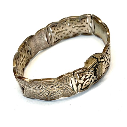 166 - Celtic silver panel bracelet