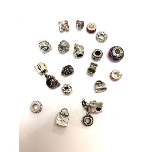 161 - 20 Silver charms includes pandora charm company etc