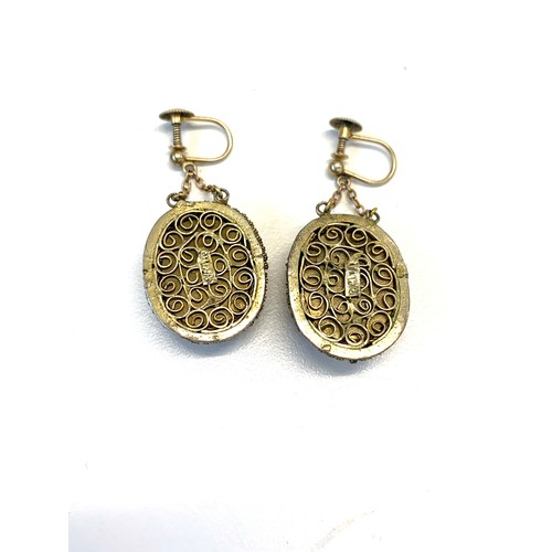 214 - Silver filigree Chinese export earrings