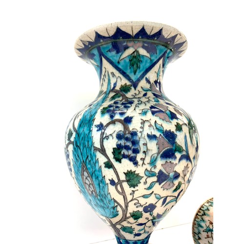 344 - Turkish iznik style vase and another similar beaker