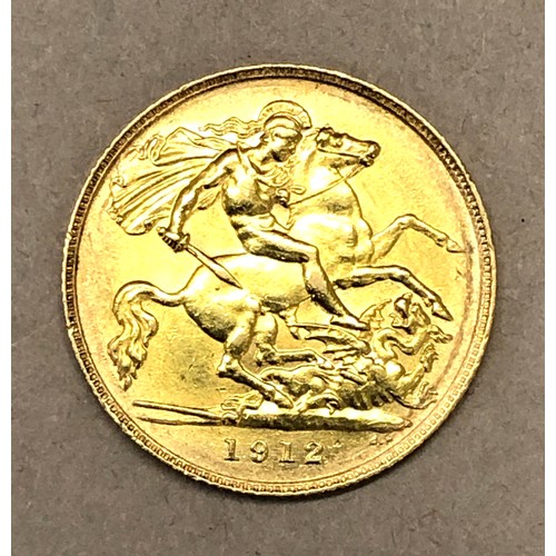 293 - 1912 gold half sovereign