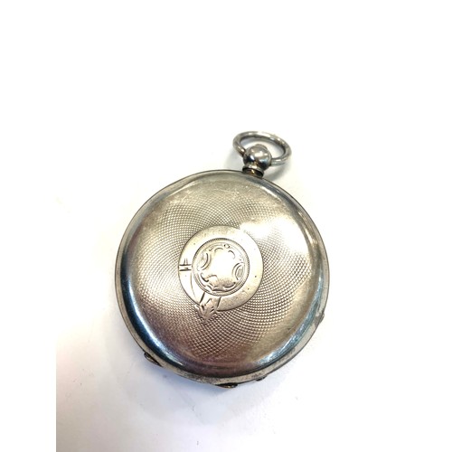 289 - Kendal and dent London silver pocket watch, front glass missing, untested