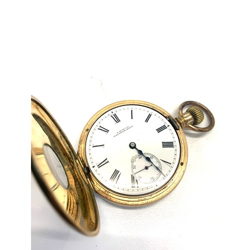 255 - A.W.W.Co Waltham, mass half hunter pocket watch, untested