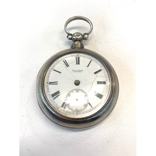 256 - Silver cased H.E.Peck London pocket watch, untested