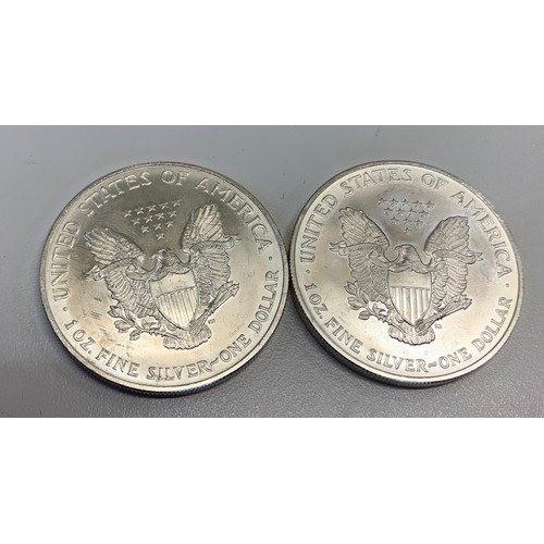 296 - 2 x 1oz fine silver liberty dollars