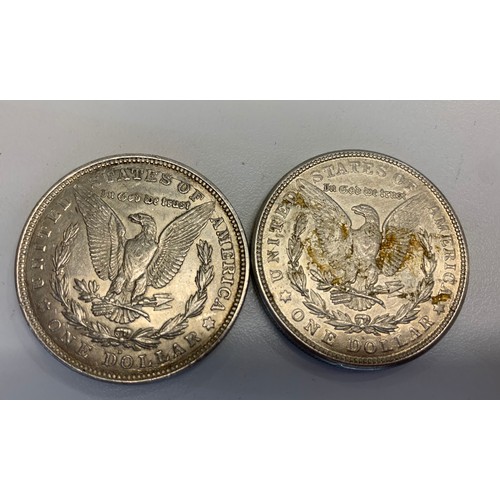 299 - 2 x 1921 silver U.S.A one dollar coins