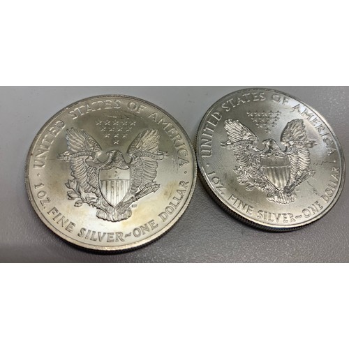 297 - 2 x 1oz fine silver liberty dollars