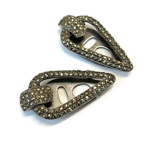 176 - Art Deco silver dress clips