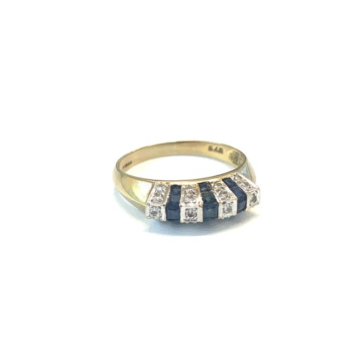 126 - 9ct Gold Diamond and Sapphire ring approx weight 2.5g