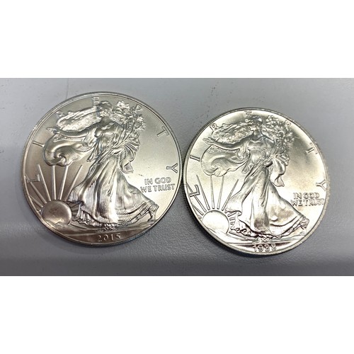 307 - 2 x 1oz fine silver liberty dollars