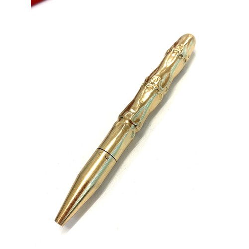 400 - Rare Vintage 14ct solid  gold 585 Cartier Bamboo pencil in original box hallmarked 14k Cartier weigh... 