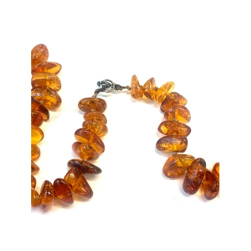 196 - Chunky amber cut necklace