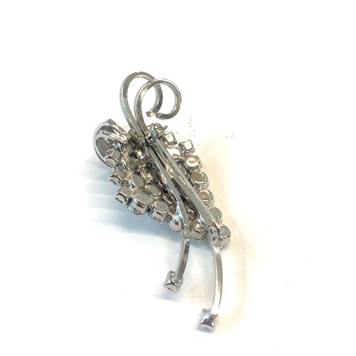 173 - Vintage Jay Flex sterling silver and diamante brooch