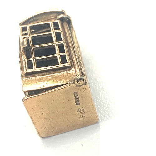 263 - 9ct Gold opening phone box charm