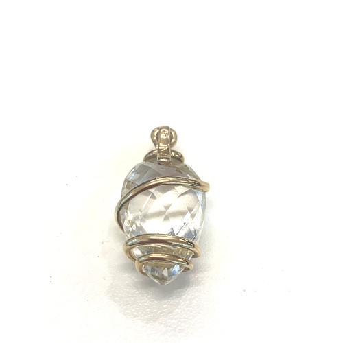 150 - 9ct gold snake wrap gemstone pendant