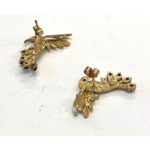 33 - 9ct gold sapphire bird earring