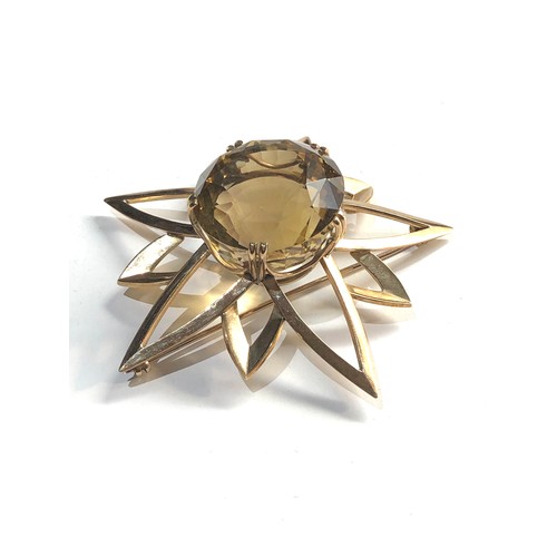 301 - 9ct Gold huge smokey quartz brooch, total weight 51g  quartz measures approx 30mm dia brooch mesures... 