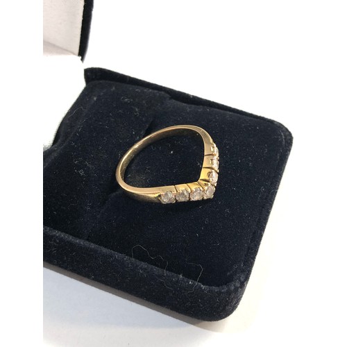 80 - Gold diamond chevron ring hallmarked 585 ring size p/q weight approx 2.4g