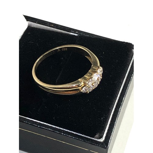 274 - 14ct gold diamond cluster ring, ring size approx s