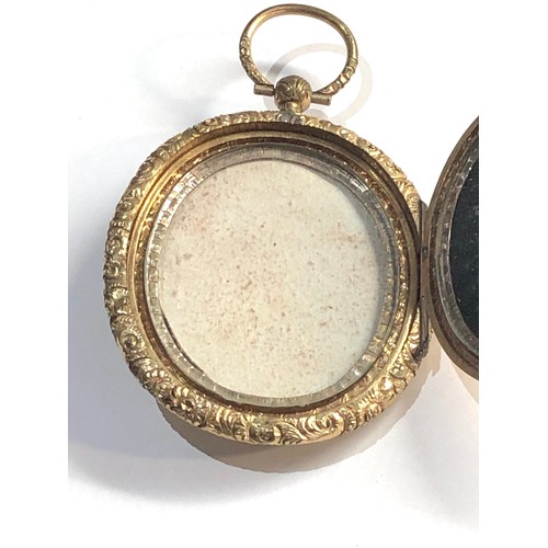 258 - large Georgian gold plated locket measures approx 82mmby 52mm