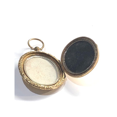 258 - large Georgian gold plated locket measures approx 82mmby 52mm