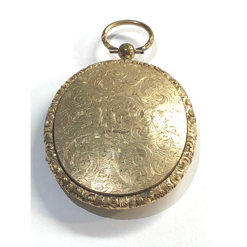 258 - large Georgian gold plated locket measures approx 82mmby 52mm