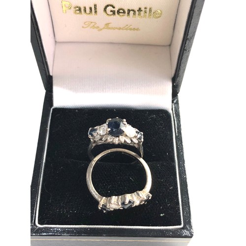 235 - 2 18ct white gold sapphire and diamond rings, ring size approx j/k