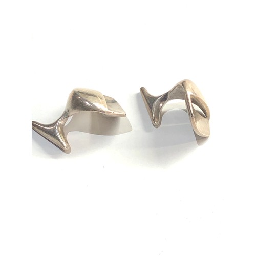 238 - Georg Jensen abstract silver cufflinks