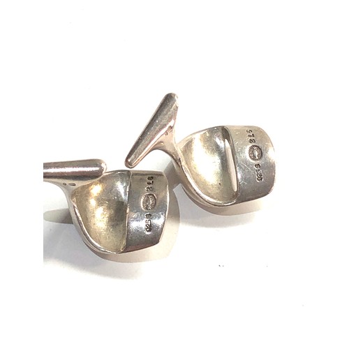 238 - Georg Jensen abstract silver cufflinks