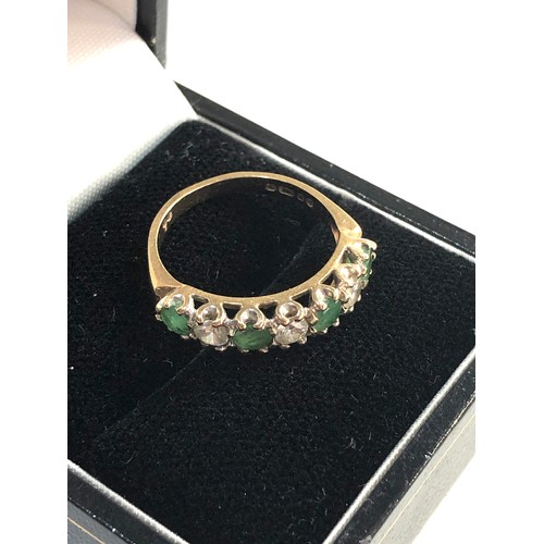 75 - 9ct gold emerald cz ring