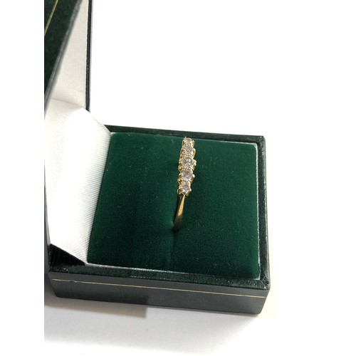 305 - 18ct gold 5 stone diamond ring, ring size approx T