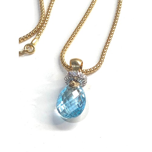 148 - 18ct gold gem stone pendant necklace 5.1g, the length of the chain in cm is approximately 43.5cm, ov... 