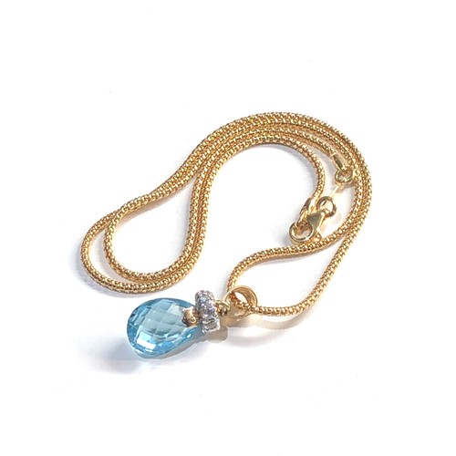 148 - 18ct gold gem stone pendant necklace 5.1g, the length of the chain in cm is approximately 43.5cm, ov... 